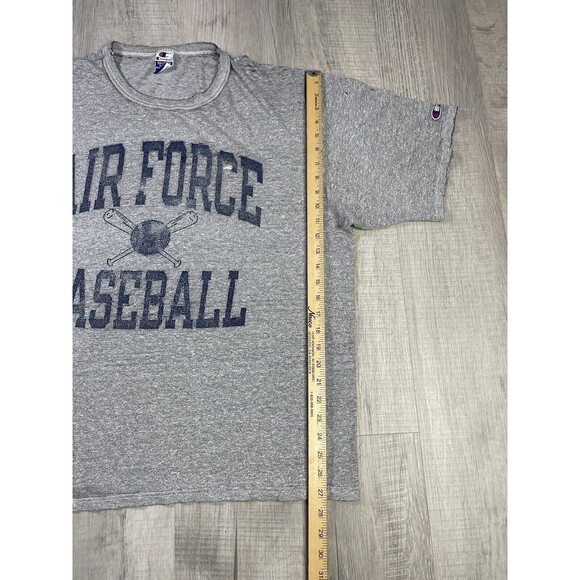Champion Mens 2XL Air Force Falcons Baseball Shirt Graphic Gray Short Sleeve U - Picture 6 of 9